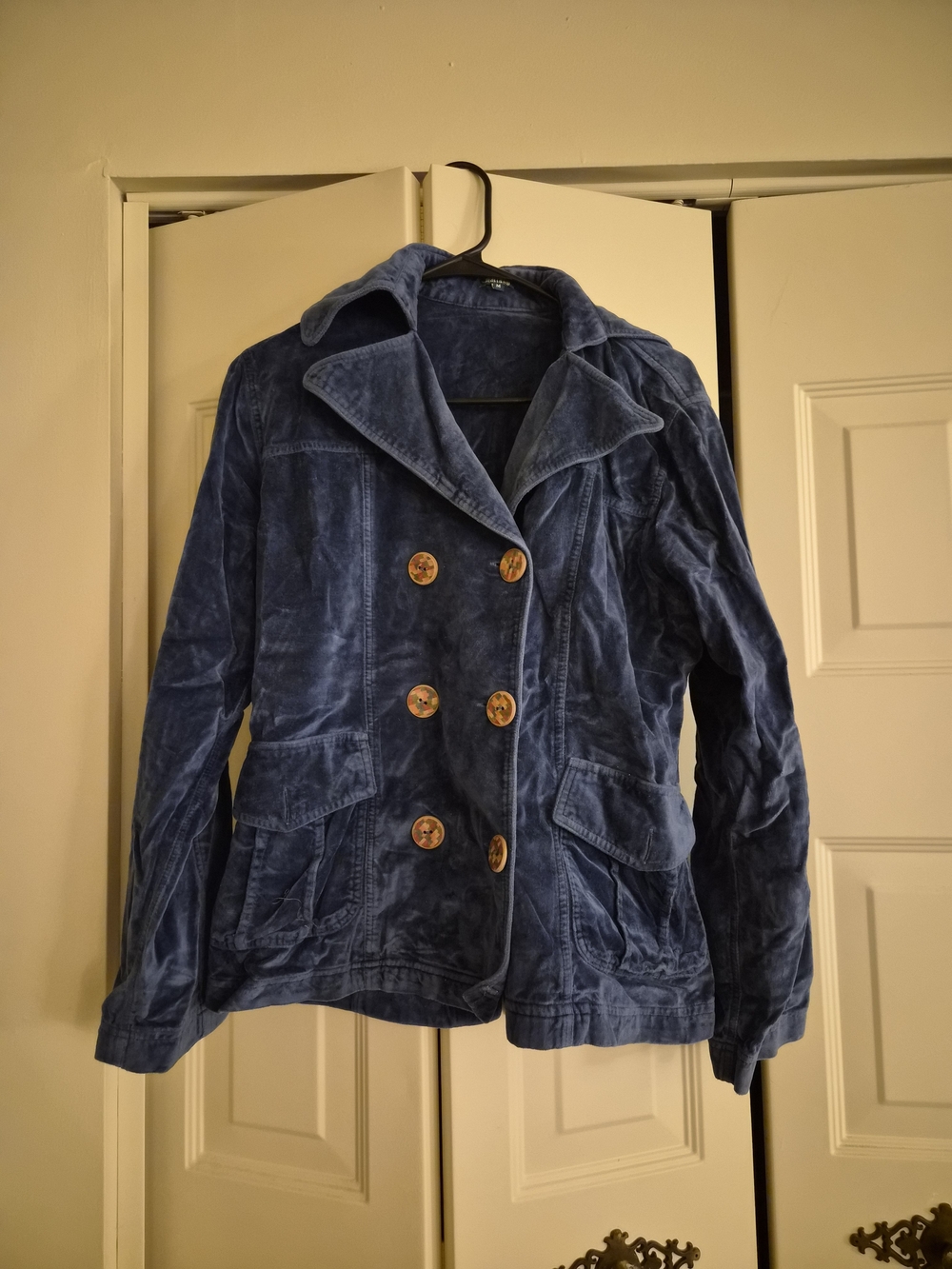 Women's Blue Double-Breasted Jacket